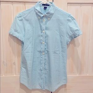 Gap gingham blue shirt